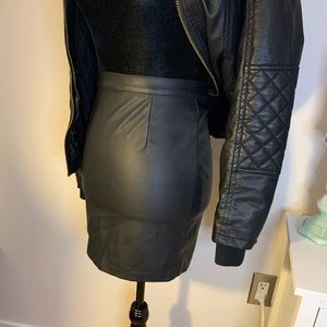 Black Faux Mini Skirt